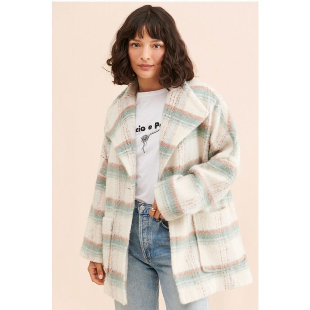 Anthropologie Elsa Plaid Coat